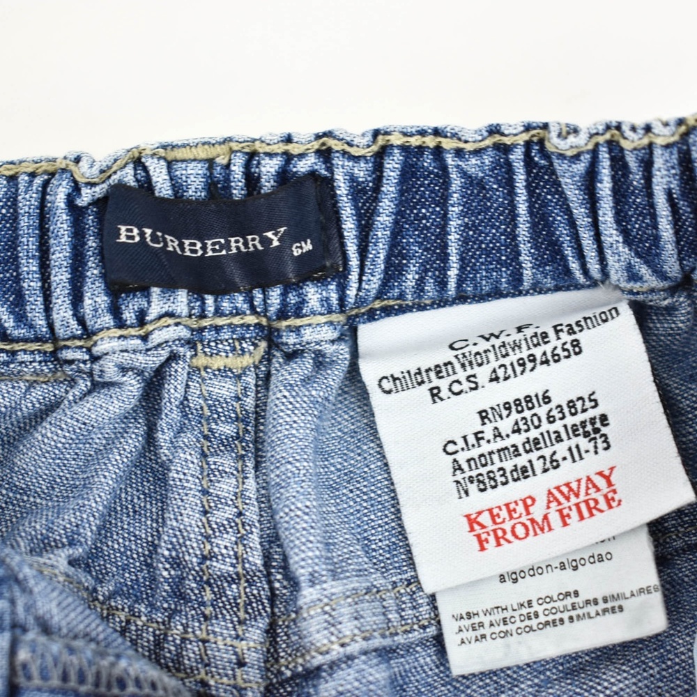 BURBERRY Blue Denim & "Nova Check" Pants - Picture 8 of 8